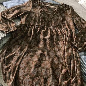 Sandy and Sid, chiffon, tunic dress in brown